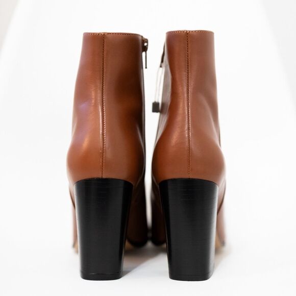 NEW Maje Flixy Cognac Block Heel Booties Brown Boots Size 39 NIB - Picture 6 of 10